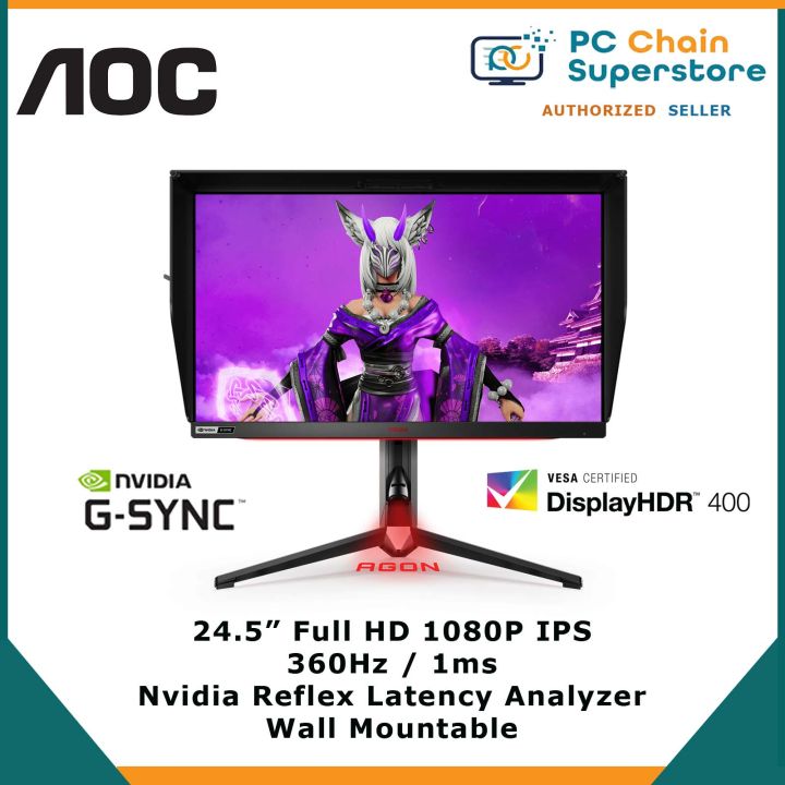 Nvidia 1080p 360hz AOC AGON PRO AG254FG Premium Gaming Monitor FHD IPS