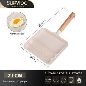 SUPVIBE 3 in1 Non stick Medical stone Multi function Sausage Plate and Steak Frying Pan Multi Function Pan
