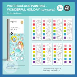 (Wonderful Holiday) Mideer Pocket Watercolor Painting Book Art and Craft Picture Book for Children Birthday Present