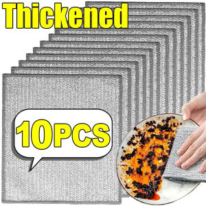 10/20/30Pcs Double Sided Dishcloths Scouring Pad / Steel Wire Ball Replacement / Non-stick Oil Rag / Kitchen Stove Cleaning Cloths