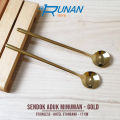 Sendok Aduk Kopi Teh Mixing Round Spoon Sendok Emas Stainless Gold. 