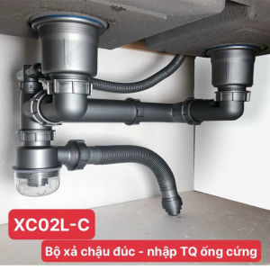 Bộ Xi Phông Xả Bồn Rửa Chén Visenta Nhựa ABS Ống Cứng Bầu Đúc 2 Lớp Đường Kính Mặt Tròn 110mm XC02L-C