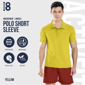 Prime8 x 888.co Aerofit Polo Shortsleeve Microfiber Dryfit Tshirt Jersey Sport Baju T Shirt Men Women YELLOW