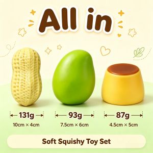 Crunchy Squishy Toy Peanut Mango Pudding ASMR Stress Relief Color Changing Soft Squeeze Fidget Gift