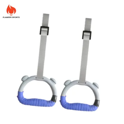 Flameer Gymnastics Rings Adjustable Strap Fitness Equipment Indoor Workout Professional Nonslip Handle Strength Training for Kids