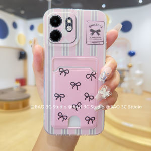Card Holder Phone Case Infinix Smart 9 Hot 50 50i Smart9 Hot50i 4G 5G New Fresh Retro Fashion Flower Butterfly Polka Dot Bow Tie Casing Ultra-thin Silicone Soft Cover 2024