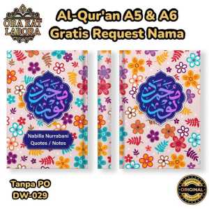 Gratis Custom Nama & Foto - Al Quran Hardcover Ukuran A5 & A6 Latin Terjemahan Perkata Mushaf Al-Quran Khat Itsmani 15 Baris Ayat Pojok / Cover Bukan Di Sticker - Ora Eat Labora