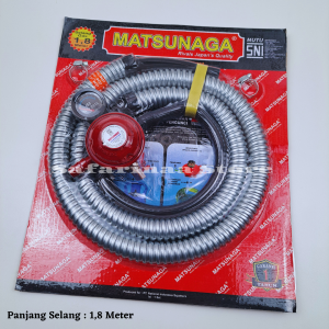 MATSUNAGA - PAKET SELANG & REGULATOR LPG MERK MATSUNAGA TEKANAN RENDAH 1 SET