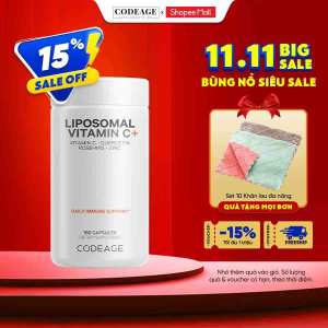 [ HÀNG CÔNG TY ] Viên uống CodeAge Liposomal Vitamin C hỗ trợ tăng cường miễn dịch 180 viên