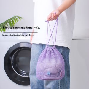 Mettle Vault Portable Mesh Drawstring Bag for Travel Cosmetics Toiletries and Swimwear - Breathable and Lightweight Storage Solution