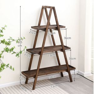 Plant Stand Flower Pot Rack Indoor Flower Plant Rack Pastoral Solid Wood Clearance Indoor Anti-Corrosion Flowerpot Stand Flower Rack Outdoor