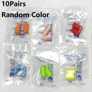 MISSUP 10 Pairs Random Color Sleeping Comfort Soft Rebound Hearing Protector Earmuffs Earplugs Polyurethane Foam Tapered