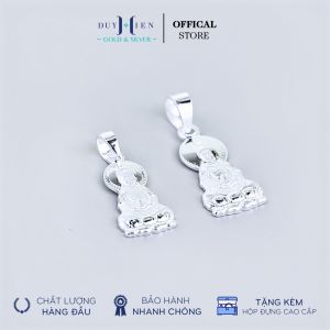 Mặt Dây Chuyền Bạc Duy Hiển Nguyên Chất S990 Cho Bé Hình Tượng Phật Bà Quan Thế Âm Bồ Tát Có In Chữ Phật Mặt Sau