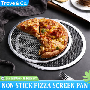 Non stick Pizza Screen Pan Baking Tray New Seamless Aluminum Metal Net Bakeware Kitchen Tools Pizza