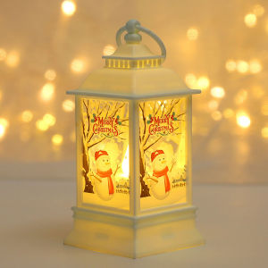 LED Christmas Lantern Christmas Flame Light Stanta Claus Snowman Xmas Tree Decor Night Lights for Home New Year Festival Ornament Xmas Hanging Lamp