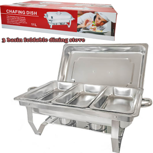 9L Electric Chafing Dish Food Warmer with Lid Stainless Steel Buffet Thermal Furnace Heating Dinner Stove Adjustable Temperature Thicken Insulation Container Food Tray