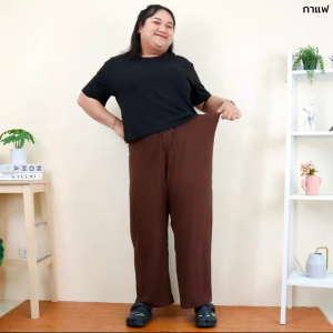 HoneyTopFashion---Women Plus Size Drawstring Chalis Solid Wide Leg Pants Trousers( S-3XL)