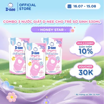 Combo 3 Nước giặt quần áo D-nee 530 ML - Honey Star
