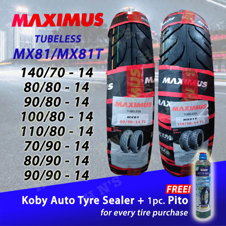 MAXIMUS Tubeless Tires R14 ( 70/90-14 , 80/90-14 , 90/90-14 , 80/80-14 ...