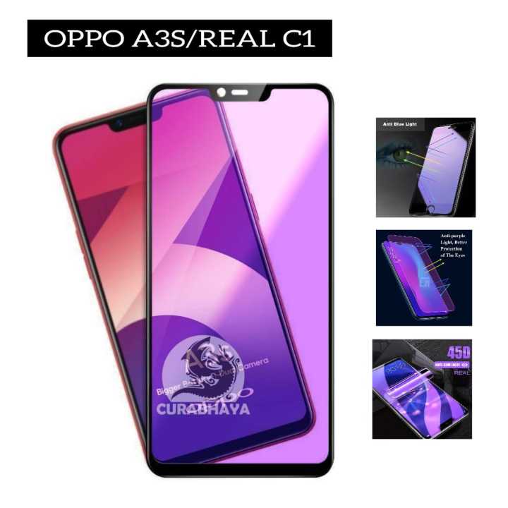 Tempered glass OPPO A3S/REALME C1 Anti blue Anti gores Ceramic