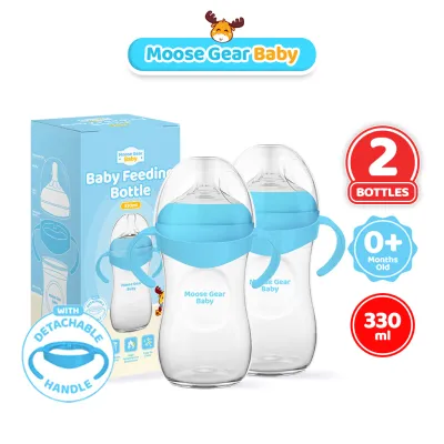 Moose Gear Baby Bottle 330ml 2pcs Blue Anti Colic Feeding Bottle Baby Infants Newborns