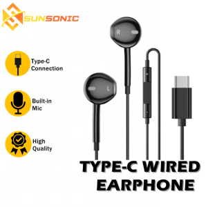 Type-C Wired Earphone HiFi Sound Quality with Microphone Compatible for Huawei Type-C Phone Only