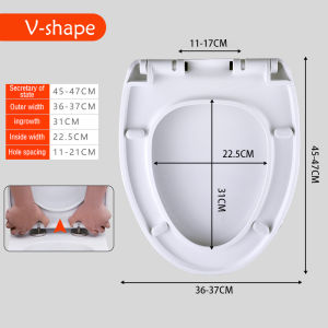 【Local Stock】Toilet Seat Cover U Shape/V Shape/O Shape Universal Extra Thickness Toilet Cover Silent Slow-Close 马桶盖