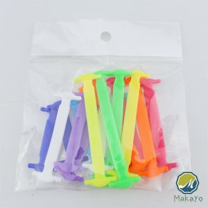 Makayo เชือกรองเท้าแบบซิลิโคน ไม่ต้องผูก 16 แท่ง / แพ็ค Lazy shoelaces