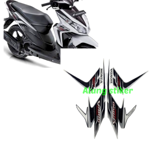 STIKER STRIPING LIS LES BODY MOTOR VARIO TECHNO 110 2010 PUTIH 1SET STANDAR