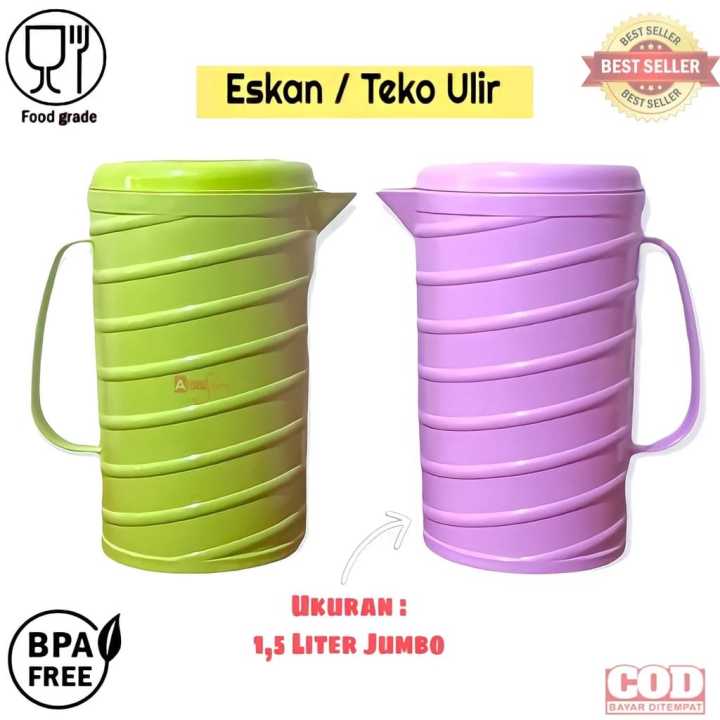 Teko%20air%20plastik%20teko%20minuman%20motif%20ulir%20eskan%20ulir%201,9%20liter%20jug%20pitcher%20plastic%20-%20Image%202