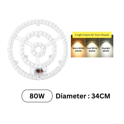 Easyhome.sg 3 Color LED Ceiling Light Replacement Magnetic Modular Circular Tube