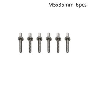 MADEWITH 6Pcs Strong Drum Tension Rods with Washers M5 Drum Lug Bolts Durable Metal Drum Tight Screw for Jazz Drums Repair