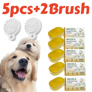 【BUY 2 TAKE 3】Akiika Herbal Pet Soap 100% Natural Handmade Sterilization Anti-Parasitic Deodorize