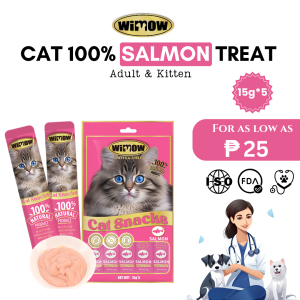 15gx5 Wimow Cat Treat Pet Essential Cats/Kitten Snack Food 100% Salmon