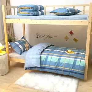 Pure cotton student dormitory three-piece and six-piece set for school bunk beds pure cotton duvet cover bed sheet and quilt