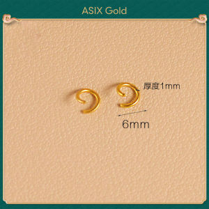 ASIX GOLD 916 Gold Plated Circle Jump Rings Durable Fade Proof DIY Beading Connector for Earring Necklace Bracelet Lucky Gift Set
