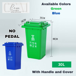 Basurahan Heavy-Duty Outdoor Trash Bin with Wheels and Lid - 240L/120L/100L/50L/30L Durable Plastic Garbage Container with colorful black color