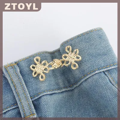 ZTOYL Trung Quốc Knot Eo Khóa Có Thể Tháo Rời Quần Clip Eo Thắt Chặt Móng Tay Miễn Phí Kim Loại Nút Snaps Cho Quần Jean Trang Trí