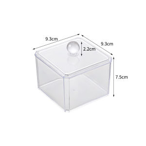 Acrylic Double Layer Clear Dressing Table Cotton Pad Swab Ball Make up Cosmetic Box Organizer Holder