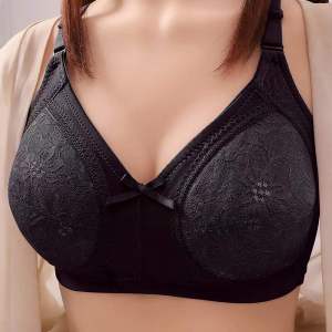 Big Size Bra 38-46 Cup C D Plus Size Full Cup No Foam Soft Lace Bras Wireless Push Up Bra Bralette