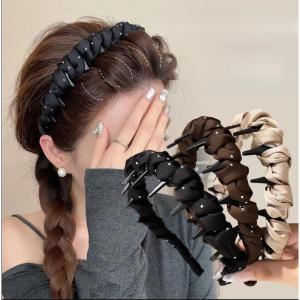 New Korean Fashion Full of Stars Wrapped Hairband for Women With Toothed Anti Slip Headband Headwear