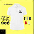 Baju logo Sulam Polo Classic T Shirt Embroidery Logo NESTLE FOR MEN & WOMRN Uniform stafF 100% COTTON Design 0237. 