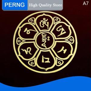 [PERNG] Tehe สติกเกอร์โลหะสำหรับโทรศัพท์มือถือสติกเกอร์โลหะสำหรับชาวพุทธประจำปีถ่ายเทแบบดั้งเดิมโชคดีความมั่งคั่งลัทธิเต๋าสติกเกอร์ตัวละครวัฒนธรรม