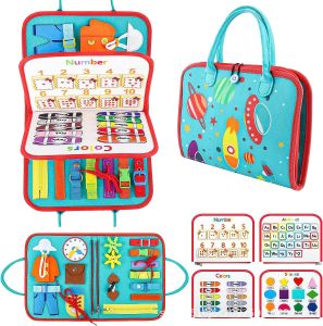 Toddler Busy Board Montessori Sensory Toy for Learning Fine Motor Skills Autism Preschool Activitie