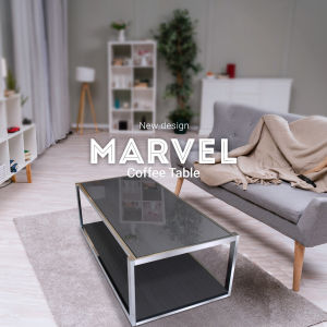 Meja Tamu Coffee Table Meja Kopi Meja Kaca -  Seahorse MARVEL 120x60 T45 Stainless Minimalis Knockdown