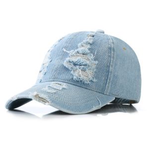 XYAX Sáng tạo Mũ bóng chày bằng vải denim Bông Hip Hop Mũ che nắng Đa năng Điều chỉnh Mũ chống nắng Cô gái