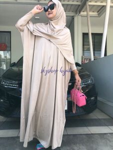BRIA ABAYA BY SECONDSIGN PLUS HIJAB BAHAN RAYON JERSEY ALL SIZE POLOS PREMIUM