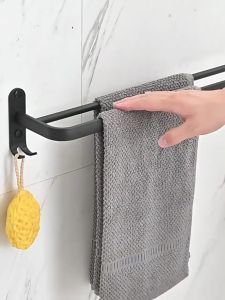IUGA Bathroom Organizer Towel Rack Triangle Rack Soap Holder Space Aluminum Bathroom Storage Shelf