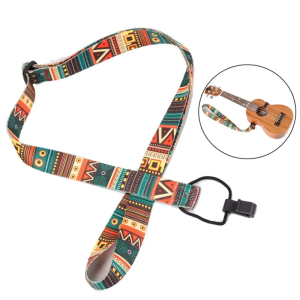 Ukulele Strap Durable Adjustable Printing Ribbon Clip-on Hawaii Guitar Belt Guitar Strap