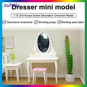 xuhaiy 1 12 Dollhouse mô phỏng bàn trang điểm Mô hình nhà búp bê trang trí phòng ngủ búp bê nhà sống cảnh phụ kiện trang trí